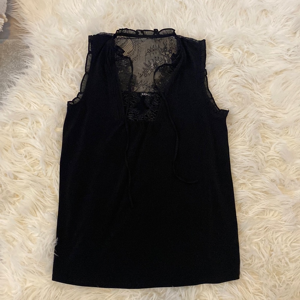 Express Black Lace Detail Tank Top